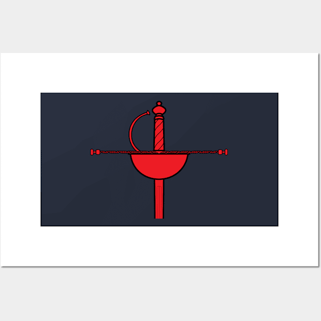 Red Cup Rapier Sword Garnish Wall Art by PabloDeChenez